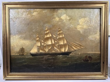 AMERICAN OR ENGLISH SCHOOL (19th Century,), Portrait of the ship Pride of the Ocean., Oil on canvas,