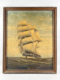 FRANKLIN LEWIS GIFFORD (Massachusetts, 1854-1936), Ship at sea., Oil on canvas, 27.5" x 22". Framed