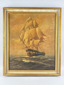 HARRY HAMBRO HOWE (Massachusetts/Maine, 1886-1968), Ship at sea., Oil on canvas, 24" x 20". Framed