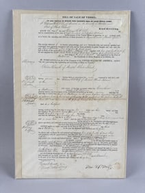 BILL OF SALE FOR A WHALESHIP Dated 1832 15" x 10". Unframed.
