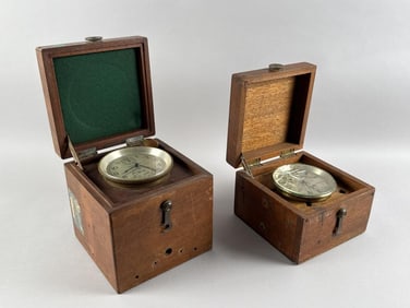 TWO CASED CHRONOMETERS 20th Century Diameters 4.75" and 5".