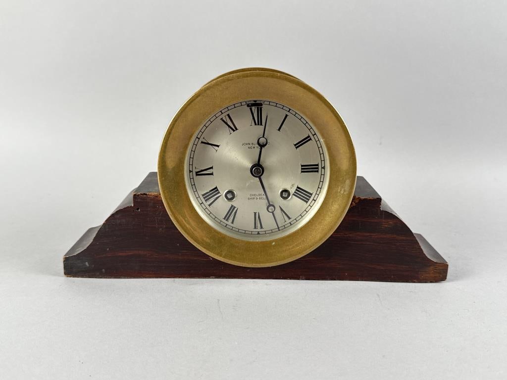 CHELSEA CLOCK CO. SHIP'S BELL CLOCK Boston, 20th Century Diameter 4". (1 of 3)