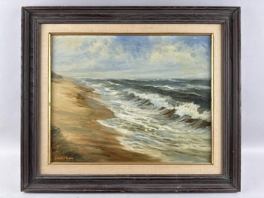 WENDELL M. ROGERS (Massachusetts, 1890-1973), Waves lapping at the shore., Oil on board, 16" x 20".