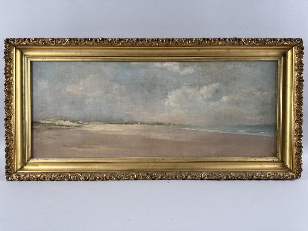 AMERICAN SCHOOL (19t Century,), Panoramic coastal scene, possibly Watch Hill, Rhode Island., Oil on (1 of 4)