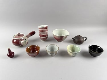 THIRTEEN PIECES OF ASIAN CERAMICS 20th Century