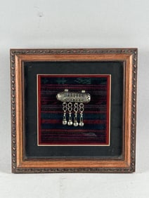 SAUDI BEDOUIN SILVER AMULET Contemporary Framed 9.5" x 9.5".