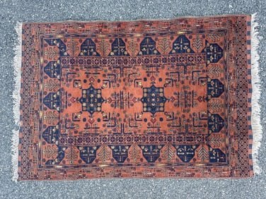 AFGHAN RUG: 3'4" X 4'11" Late 20th/Early 21st Century