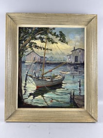 WILLIAM NORTHROP (America, 20th Century), "The Skip Jack on the Choptank River, Maryland"., Oil on