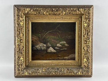 THOMAS MOWER MARTIN (Canada, 1838-1934), Rocky stream., Oil on board, 11.5" x 13". Framed 21" x 22".