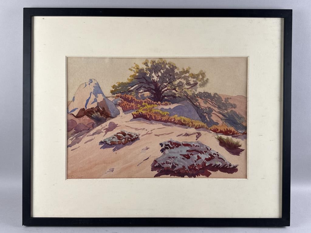 AMERICAN SCHOOL (Early 20th Century,), Southwestern landscape., Watercolor on paper, 14" x 21.5" (1 of 2)