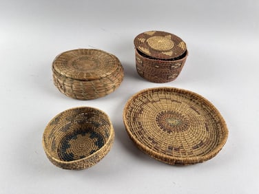 FOUR NATIVE AMERICAN BASKETS 20th Century