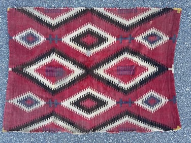 NAVAJO "EYEDAZZLER" WOVEN RUG 20th Century 48" x 33".