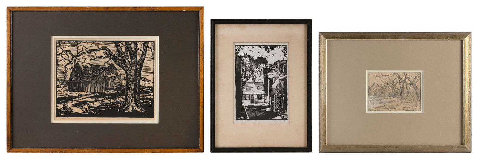 THREE WORKS DEPICTING COUNTRY SCENES 20th Century (1 of 4)