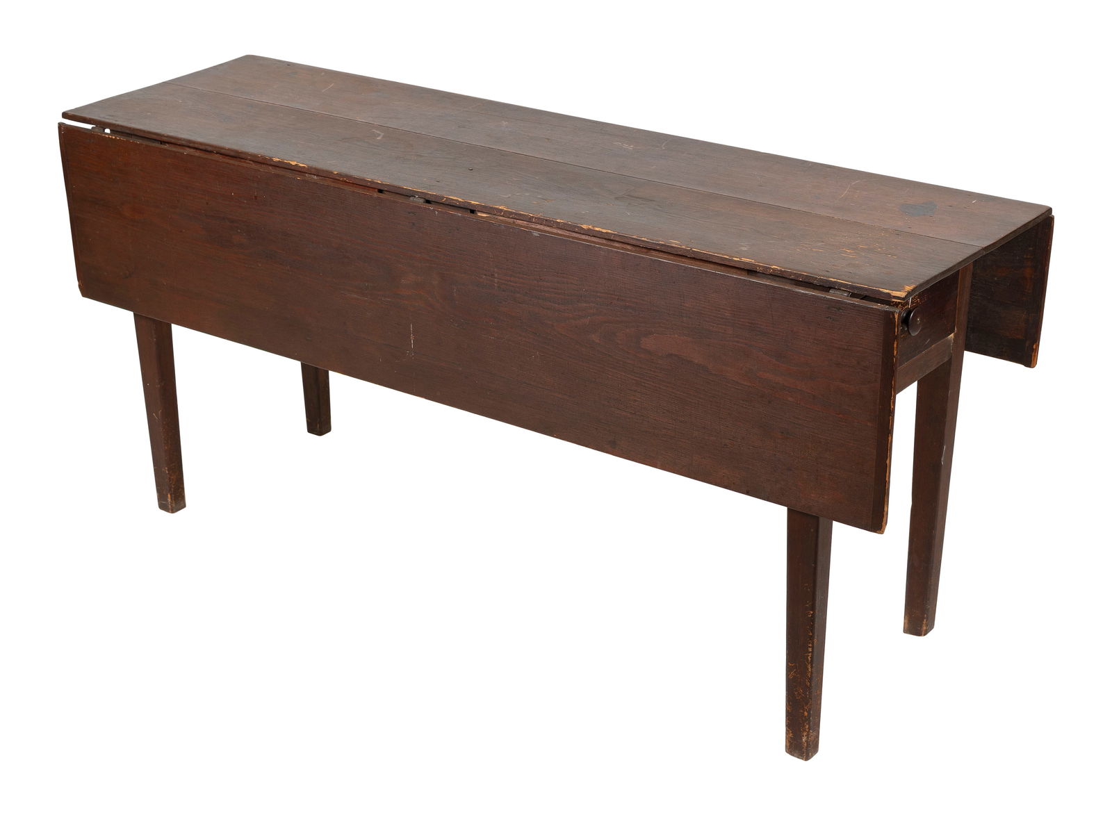 PINE HARVEST TABLE 19th Century Height 27.5". Length 61". Width 17" plus two 8.5" drop leaves. (1 of 1)