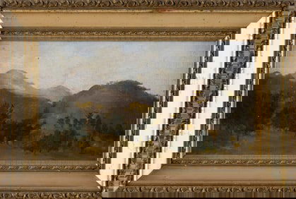 AMERICAN SCHOOL (19th Century,), Mountain landscape with Mount Chocorua in the background., Oil on