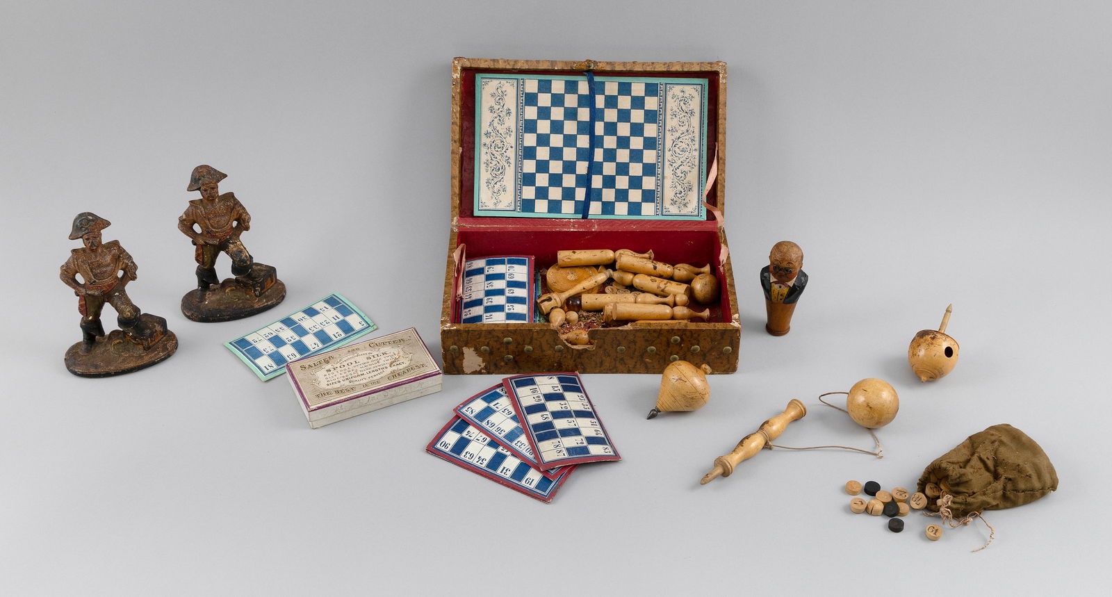 LOT OF GAMES AND TOYS 19th/20th Century Box length 11". (1 of 3)