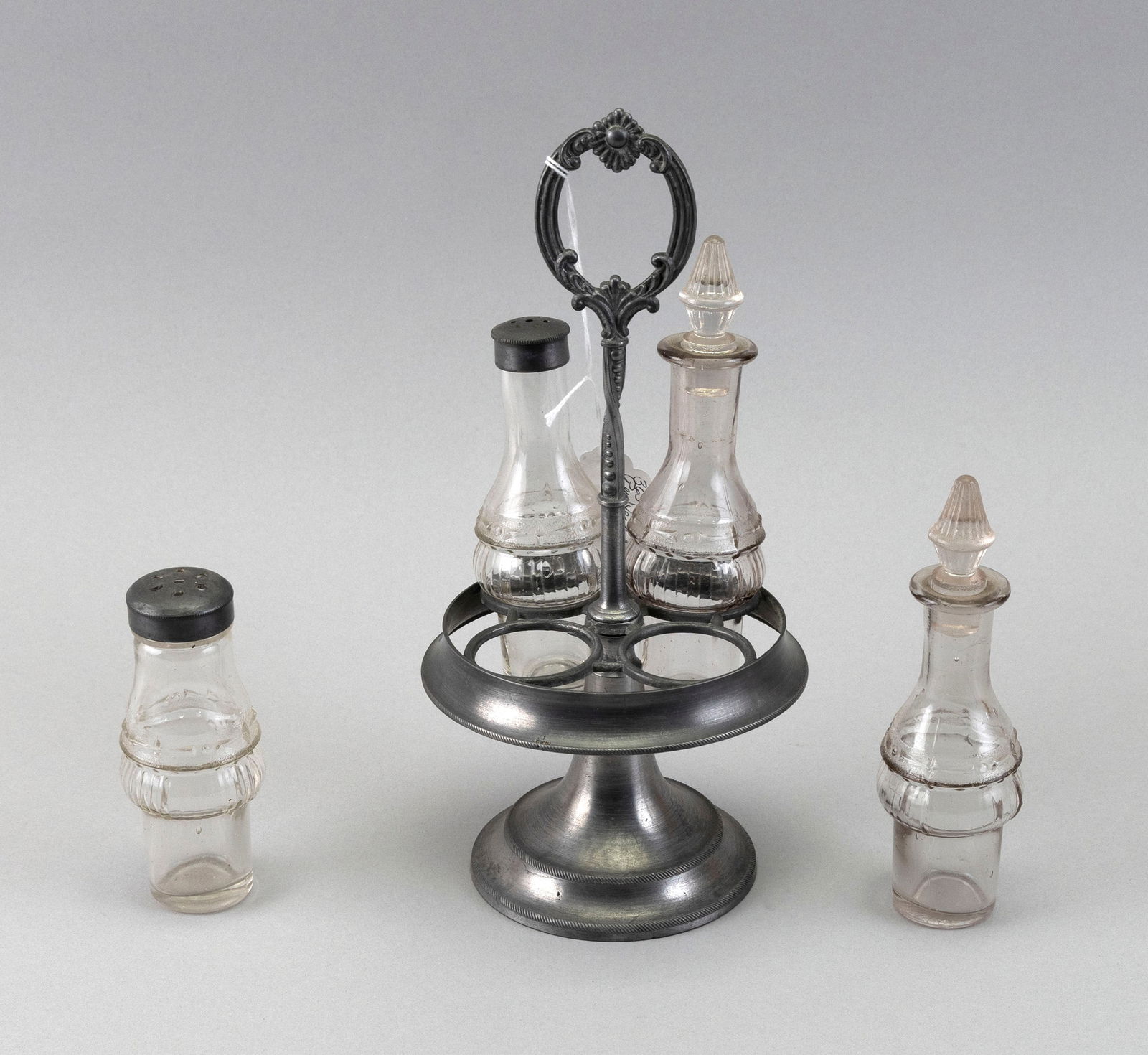 PEWTER CASTOR SET 19th Century Height 9.5". (1 of 2)