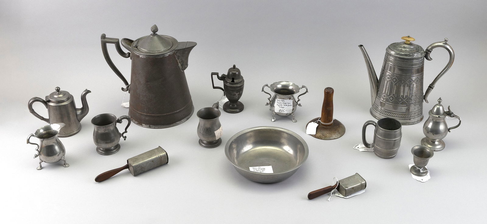 ODD LOT OF MOSTLY PEWTER 19th Century Heights from 2.25" to 10.5". (1 of 1)