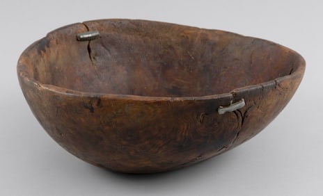 BURLWOOD BOWL 19th Century Height 5". Diameter 12".