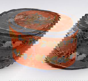 BRIDE'S BOX 19th Century Height 6.5". Length 10". Width 7.5".