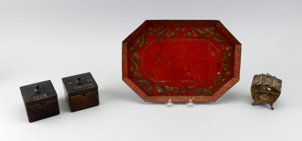 FOUR PIECES OF TOLE 19th Century