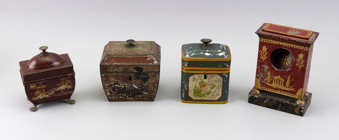 FOUR TOLE CONTAINERS 19th Century