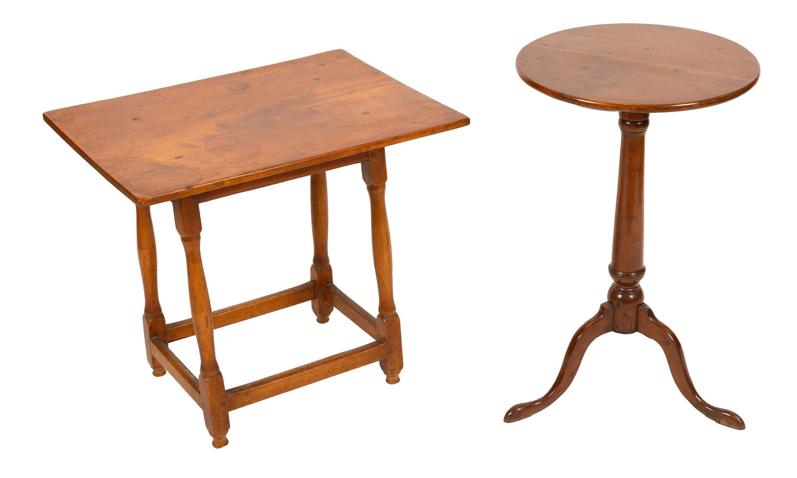 TWO SMALL TABLES 19th Century Heights 24" and 29". (1 of 1)