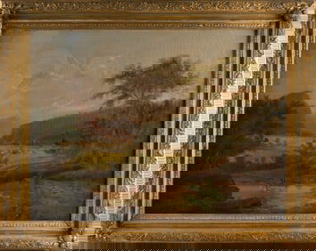 HUDSON RIVER SCHOOL (19th Century,), , Oil on canvas, 24" x 32". Framed 39" x 31".