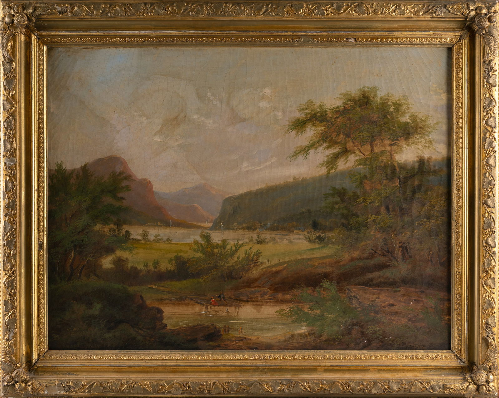 HUDSON RIVER SCHOOL (19th Century,), , Oil on canvas, 24" x 32". Framed 39" x 31". (1 of 2)