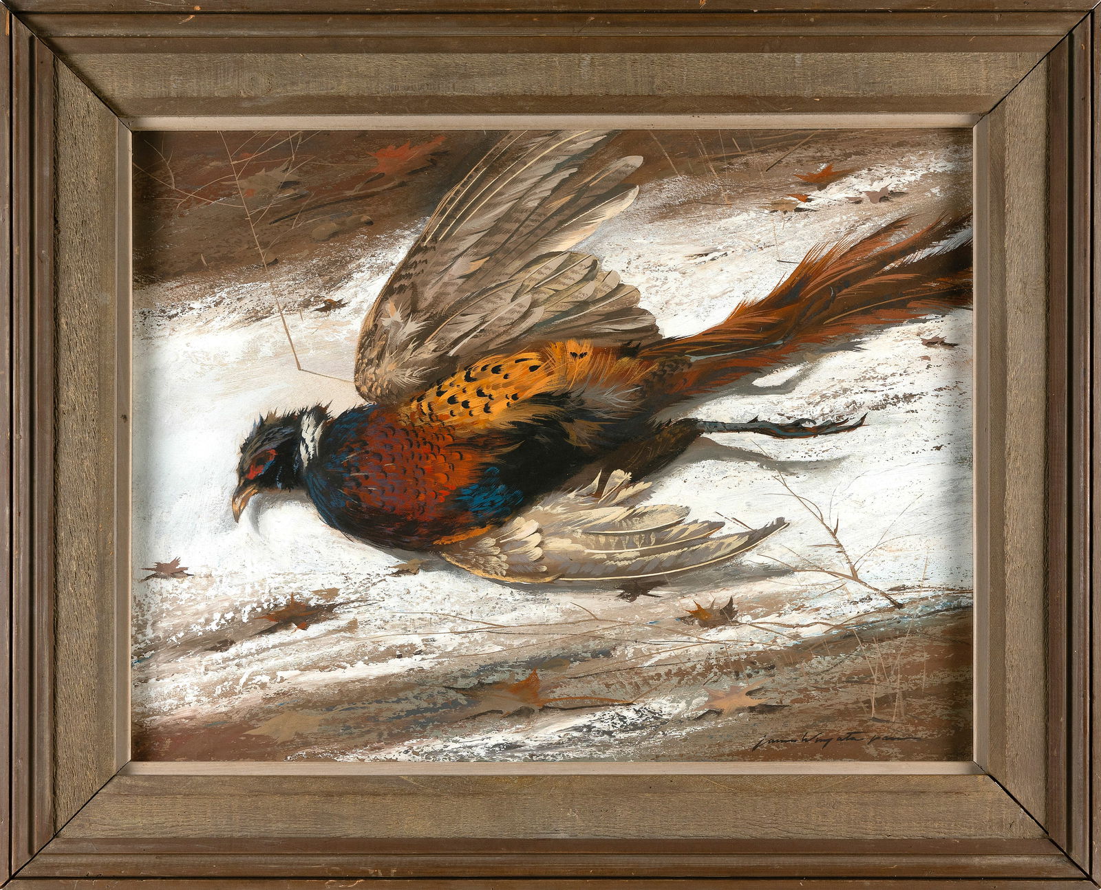 JAMES WINGATE PARR (New York, 1923-1969), Pheasant., Oil on board, 22" x 28". Framed 30" x 38". (1 of 2)