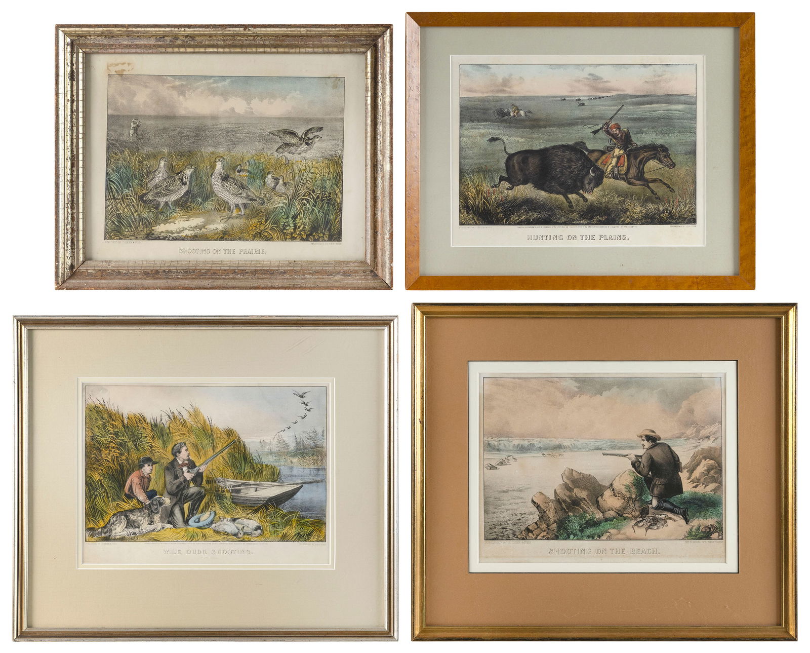 FOUR CURRIER & IVES SMALL FORMAT COLOR LITHOGRAPHS 19th Century (1 of 5)