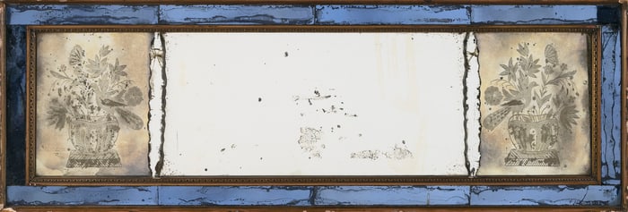 OVERMANTLE MIRROR 19th Cenury Height 17". Width 51.5".