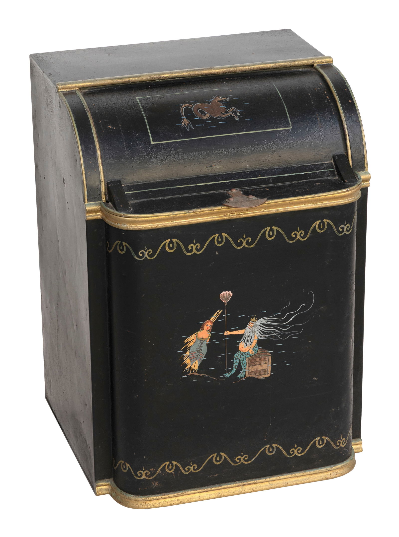 LARGE TEA TIN 19th Century Height 27". Width 19". Depth 21". (1 of 2)