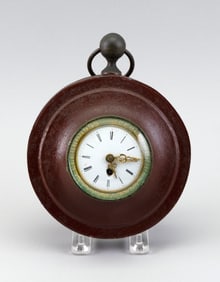 PAINTED METAL WALL CLOCK 19th Century Height 9".