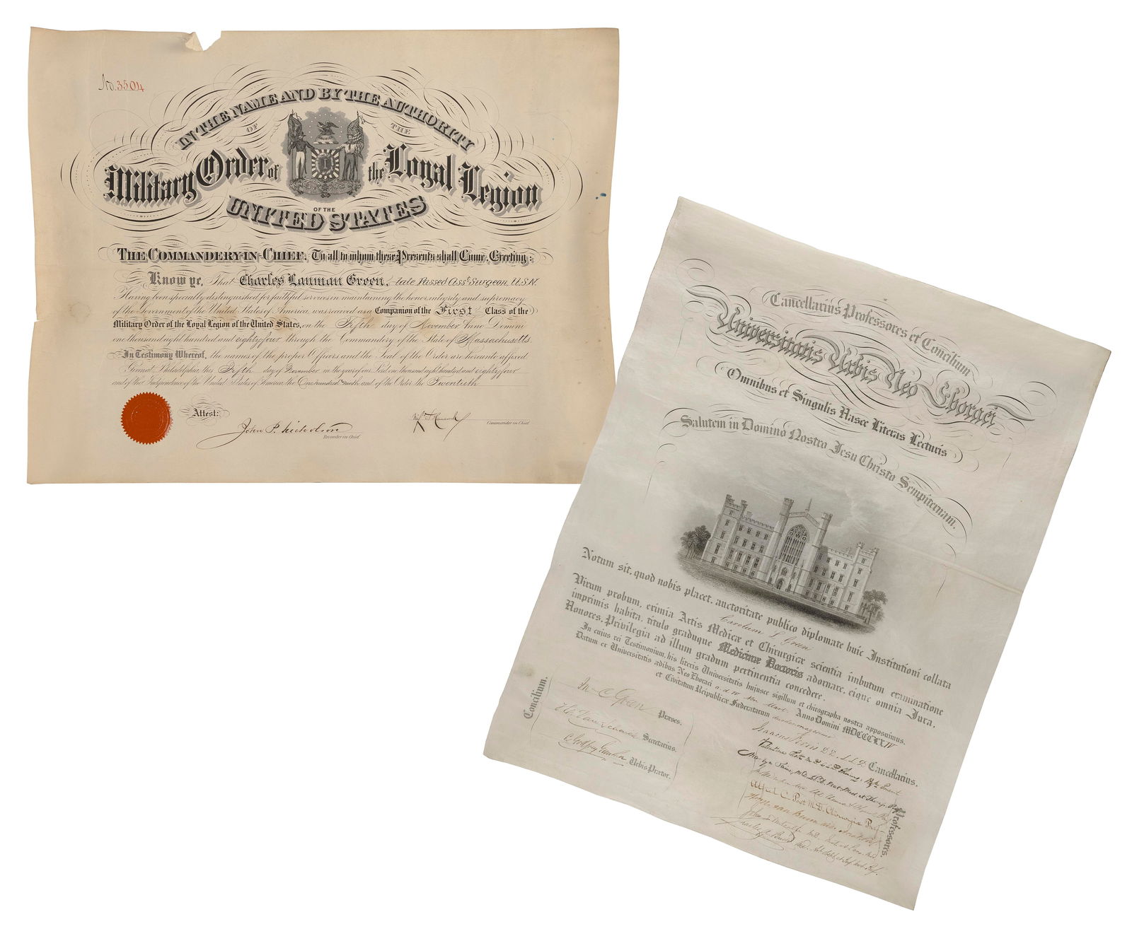 TWO DOCUMENTS Dated 1900 24" x 18.5" and 18" x 23". (1 of 3)