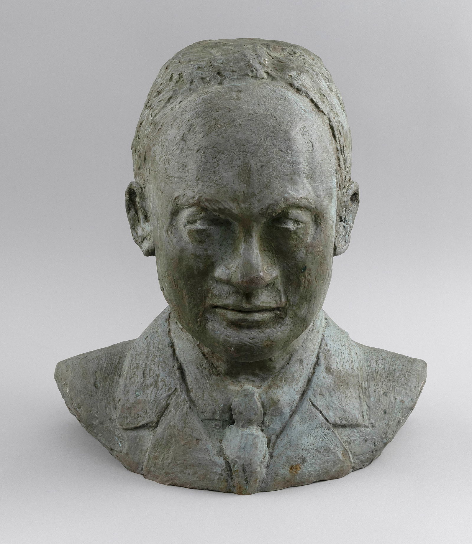 HARRIET F. KENNEDY (Massachusetts, 1939-1994), Bust of Charles R. Drew., Height 17". Width 17".: HARRIET F. KENNEDYMassachusetts, 1939-1994Bust of Charles R. Drew. Signed verso "Harr F. Kennedy".Height 17". Width 17". Depth 12". Notes:Charles Richard Drew (1904-1950) was an American surgeon wh