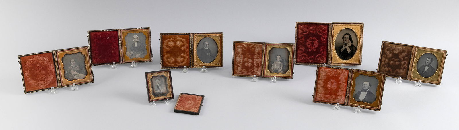 COLLECTION OF CASED AMBROTYPES AND DAGUERREOTYPES 19th Century Cases from 3" x 2.5" to 5" x 4". (1 of 4)