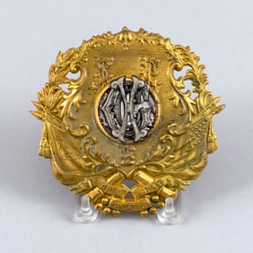 CIVIL WAR SHAKO HAT BADGE Circa 1860 Diameter 3".