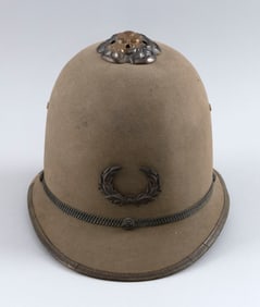EARLY AMERICAN POLICE HELMET 19th Century Height 8".