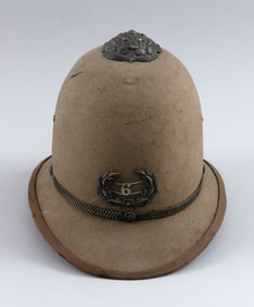 EARLY AMERICAN POLICE HELMET 19th Century Height 8".