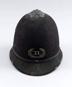 EARLY AMERICAN POLICE HELMET 19th Century Height 8".