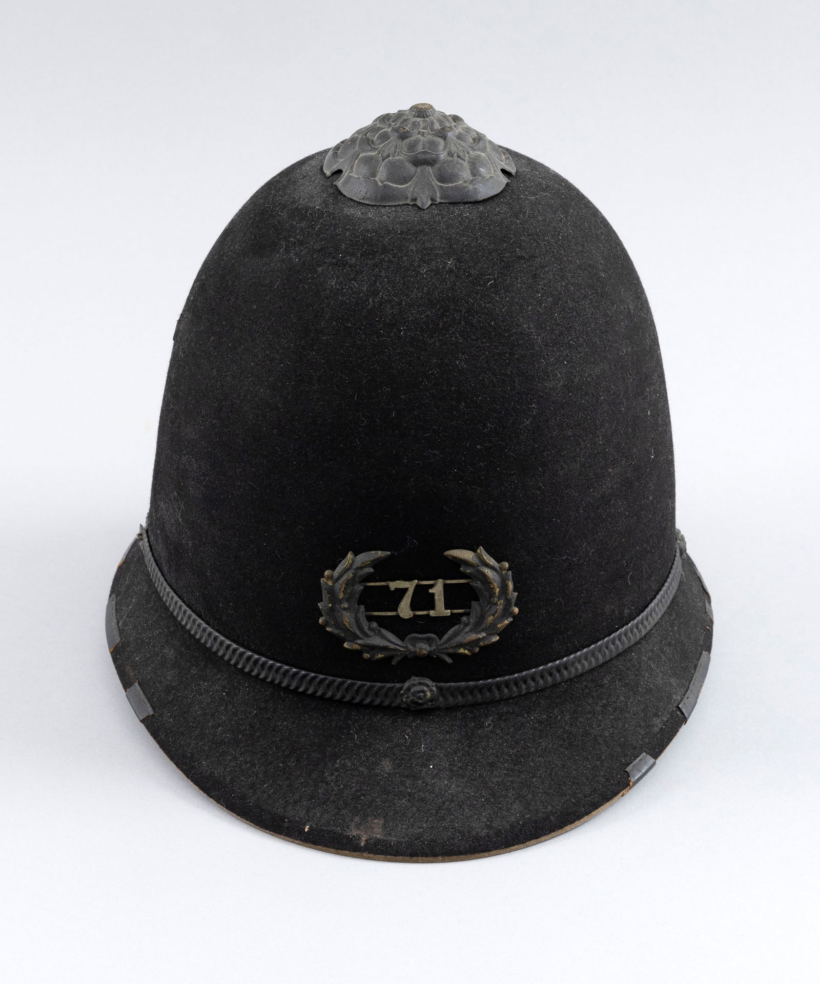 EARLY AMERICAN POLICE HELMET Late 19th Century Height 8". (1 of 5)