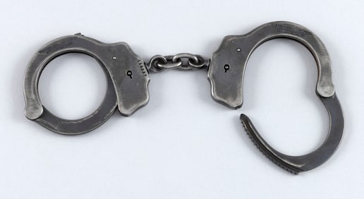 PAIR OF PEERLESS HANDCUFFS 20th Century Box length 5".