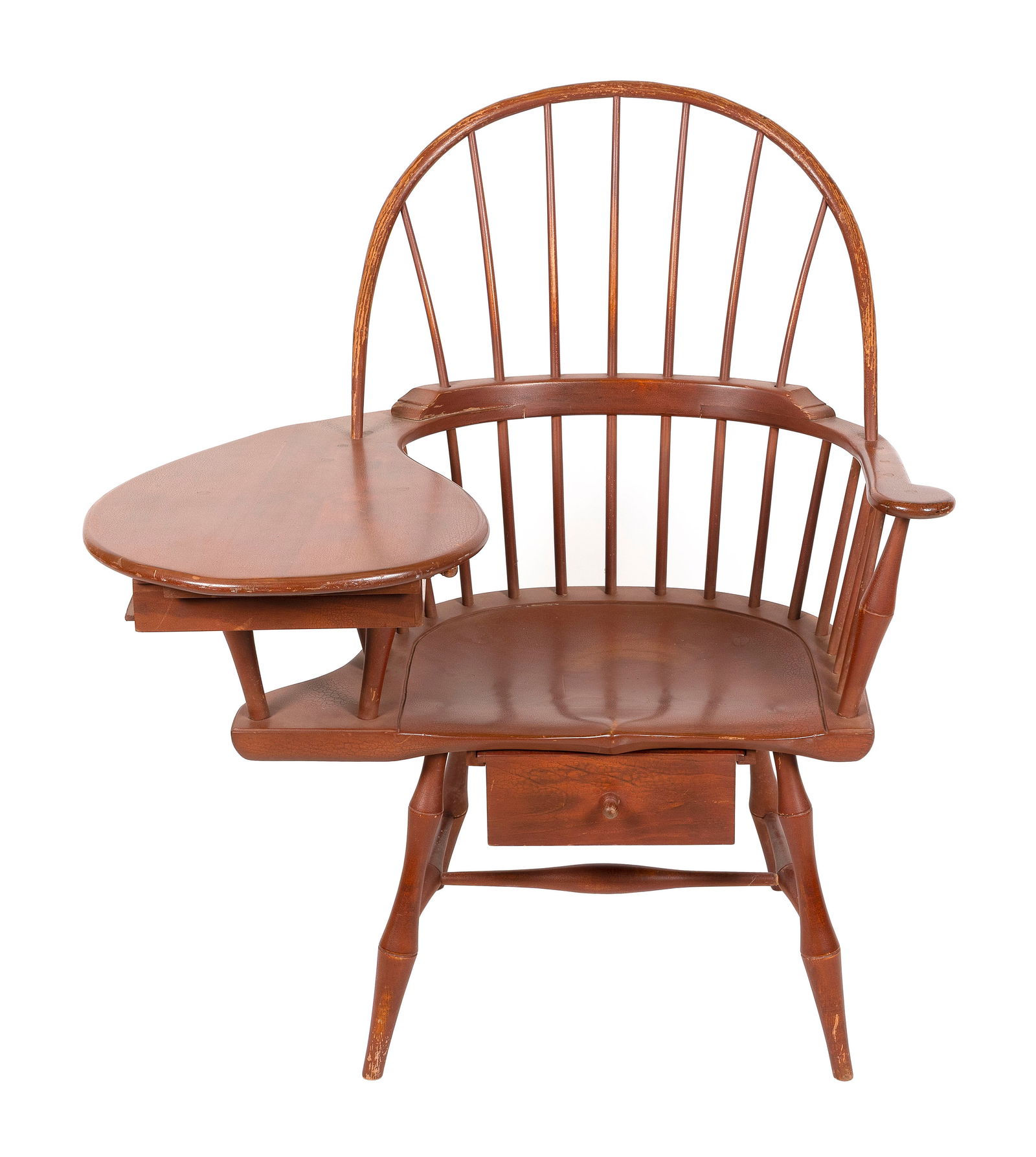 D.R. DIMES WINDSOR BOW-BACK WRITING ARMCHAIR New Hampshire, 20th Century Back height 41". Seat (1 of 1)