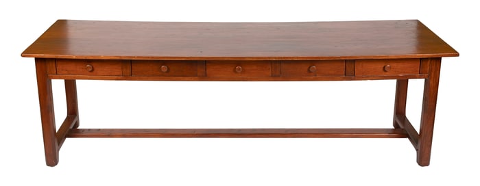PINE REFECTORY TABLE Early 20th Century Height 30". Width 96". Depth 29.5".