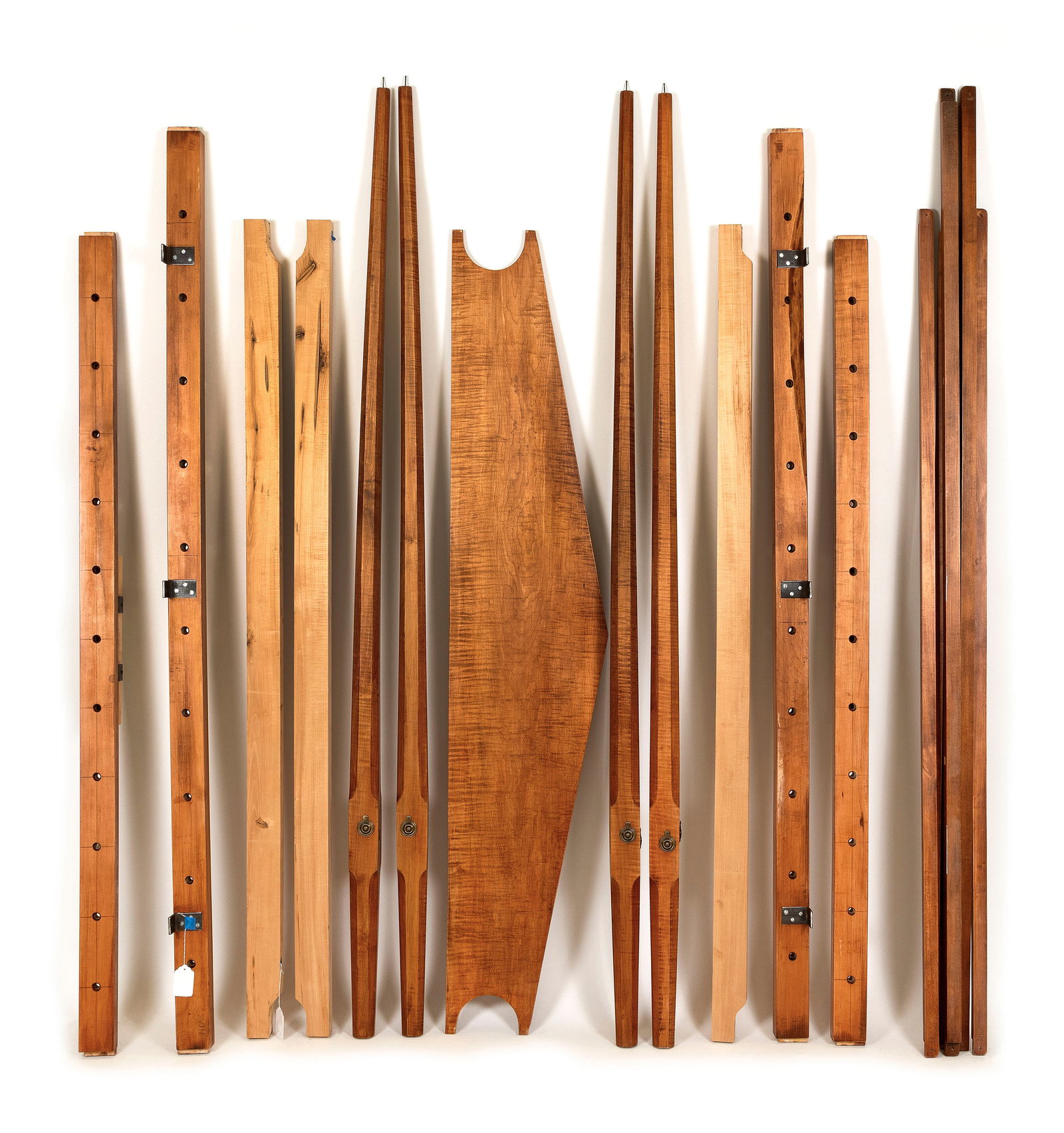 CUSTOM-MADE TIGER MAPLE KING-SIZE BED 20th Century Post heights 85". (1 of 1)