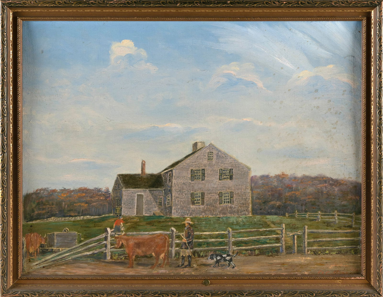 FRANKLIN LEWIS GIFFORD (Massachusetts, 1854-1936), Farm Scene, likely Falmouth, Cape Cod, (1 of 2)
