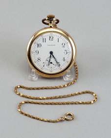 WALTHAM 14KT GOLD OPEN-FACE POCKET WATCH Late 19th/Early 20th Century Approx. 67.2 grams inclusive