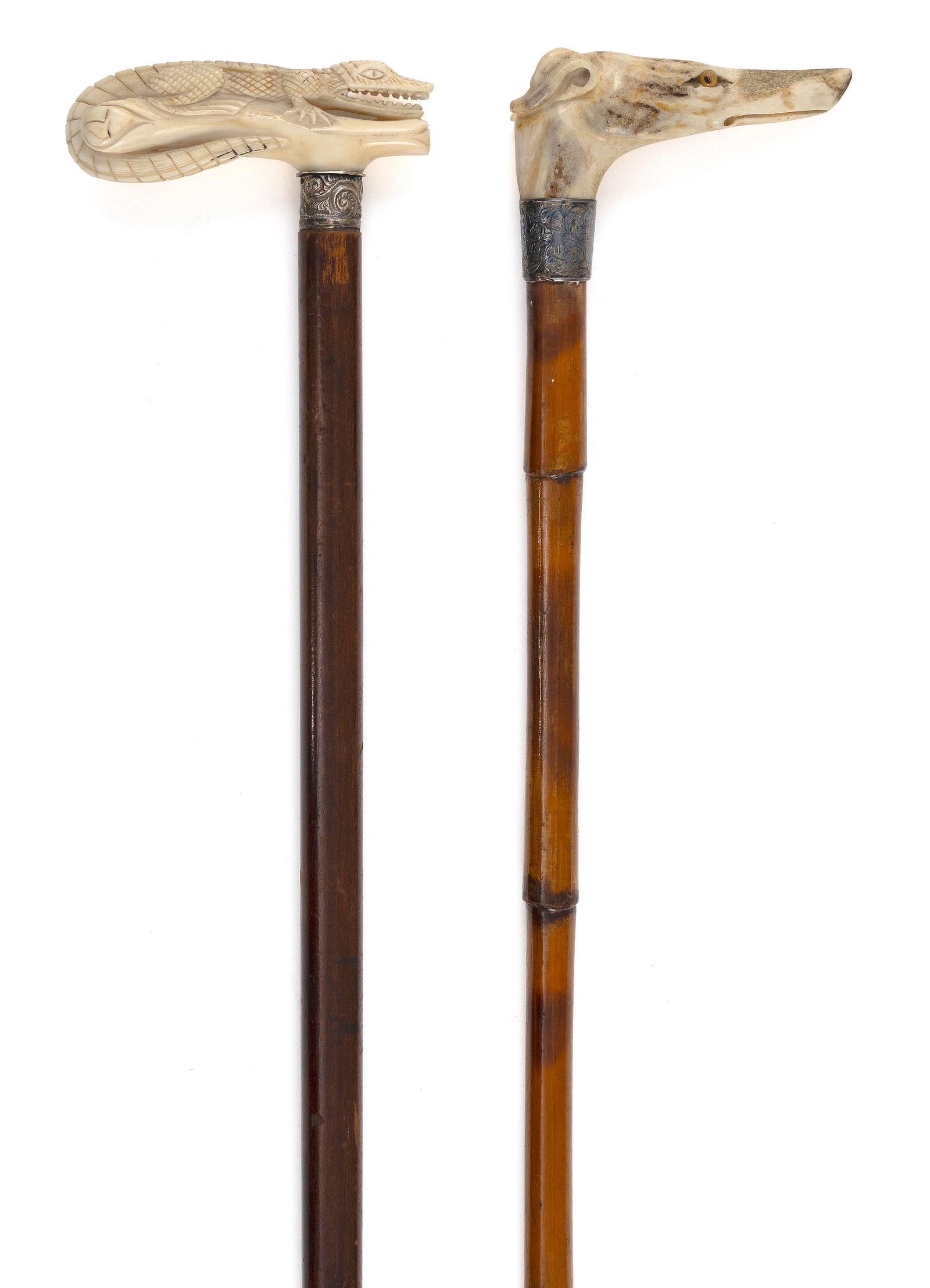 TWO CANES Late 19th Century Lengths 34.5" and 36". (1 of 3)
