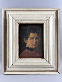 CONTINENTAL SCHOOL (19th Century,), Portrait of a young clergyman., Oil on canvas, 13" x 9.5".
